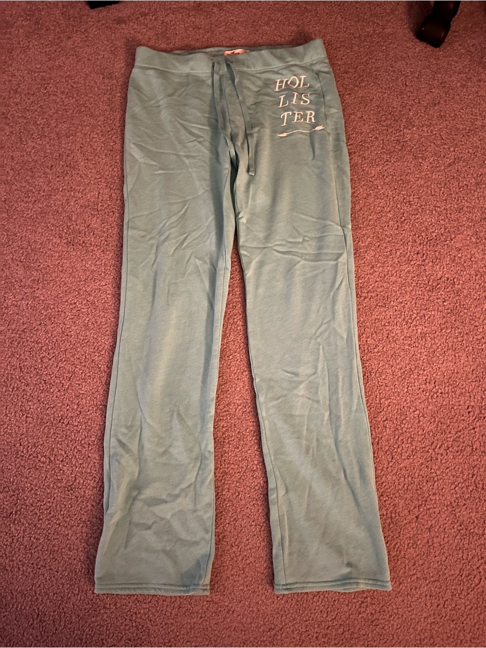 Hollister Women's Teal Flare Lounge Pants with Drawstring